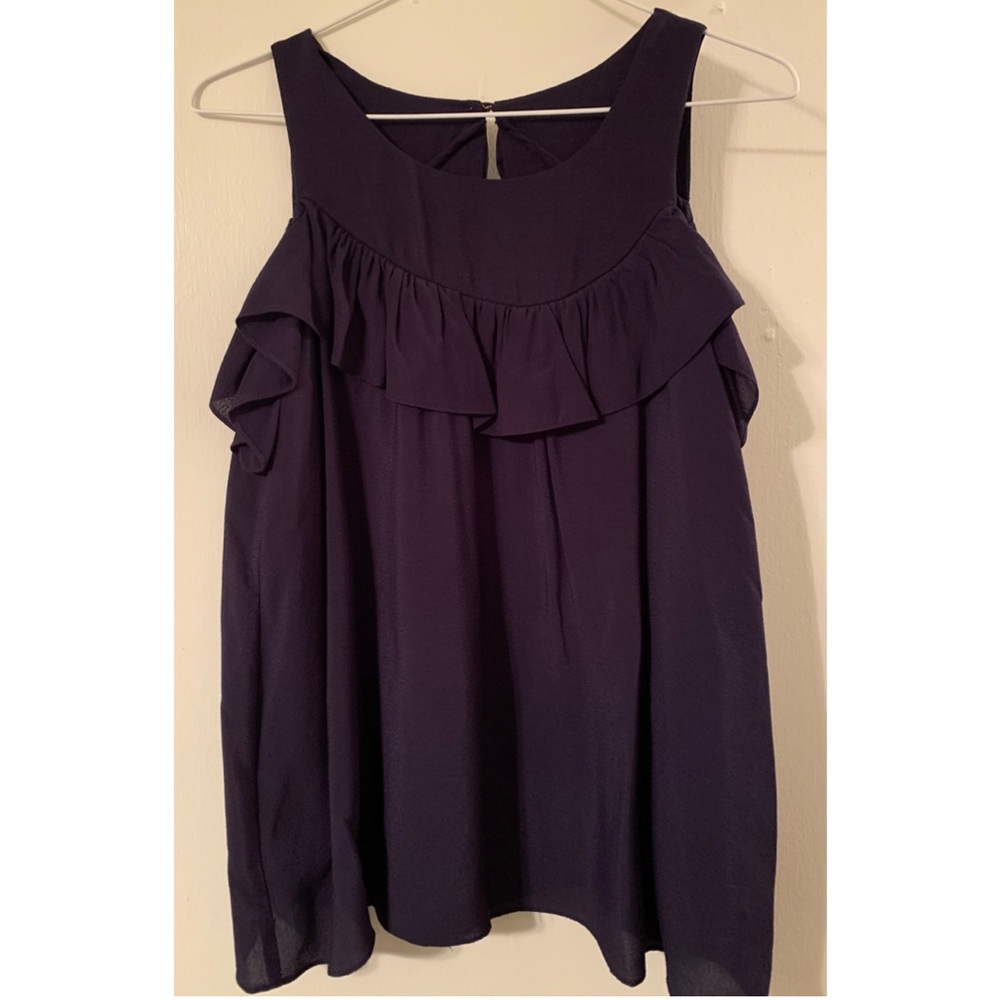 Anthropology Maeve Dark Blue Blouse